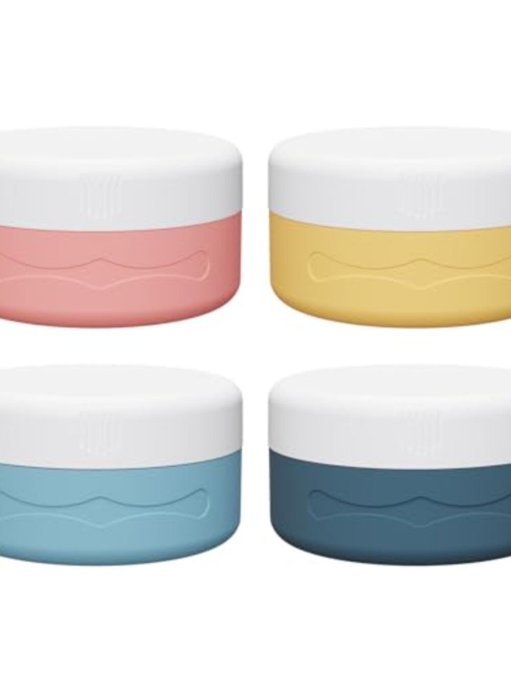 4 Pack TSA Travel Containers Silicone Cream Jars Leakproof